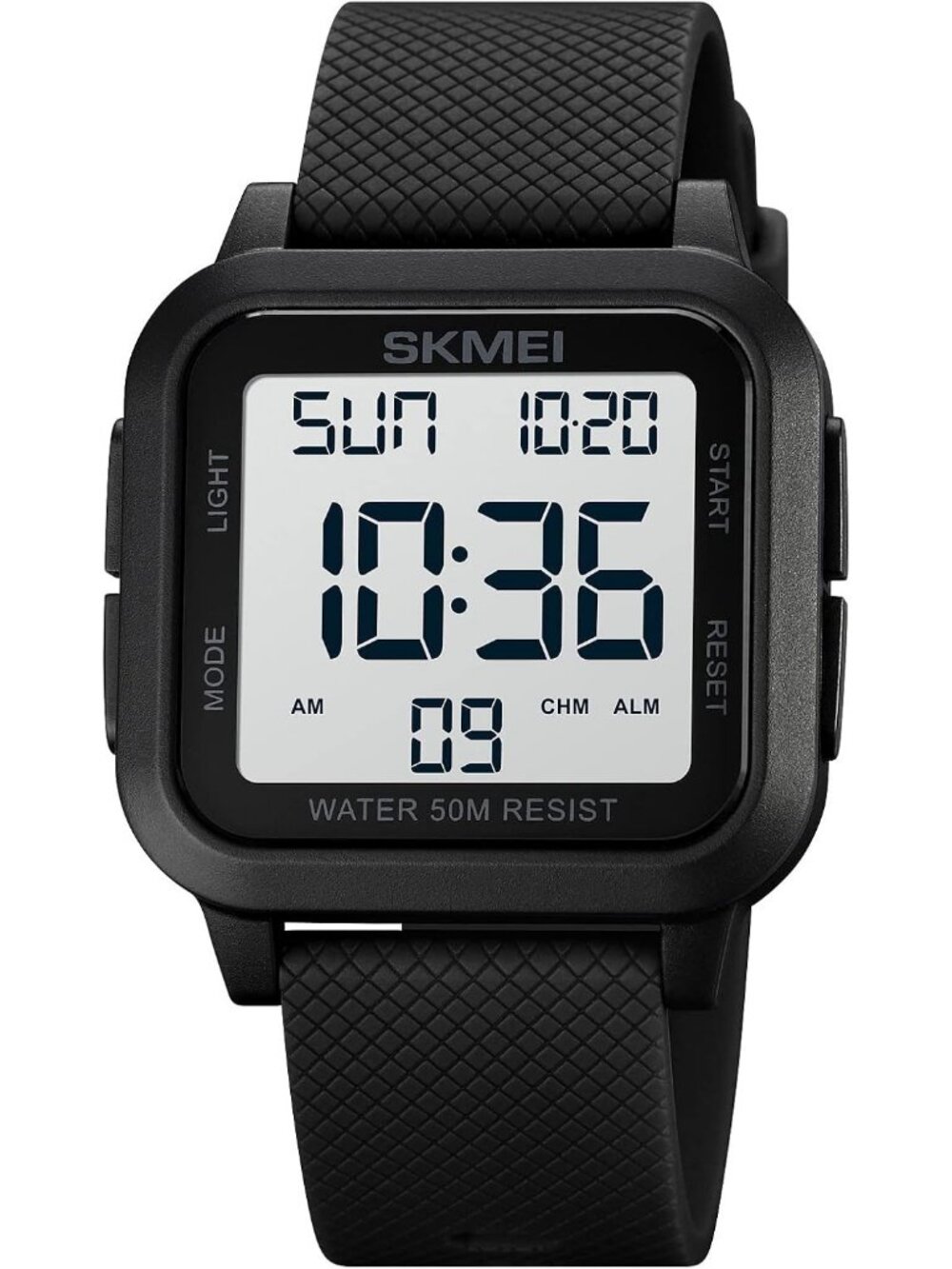 Men's Black White Sports Military Digital Airplane Shaped LED Light Wrist Watch